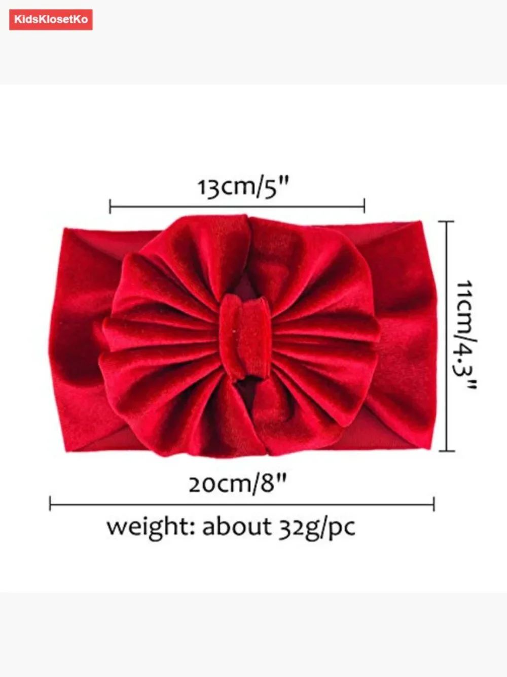10 Pack Stretchy Velvet Big Bow Headbands for Baby Girls Toddlers